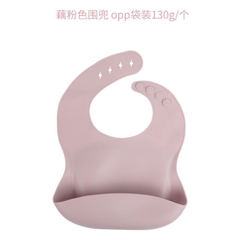 Baby silicone rice bag Baby rice bag bib Baby saliva towel waterproof mouth bag No wash and oil proof